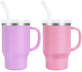 Bella's Friends Handy Mini Tumbler – Adorable 9 oz Toddler Sippy Cup, Stainless Interior & Silicone Body, Leak‑Proof, Dishwasher Safe, Gift for 1-3 Years Old Girls & Boys, 2 Pack, Lilac & Peony