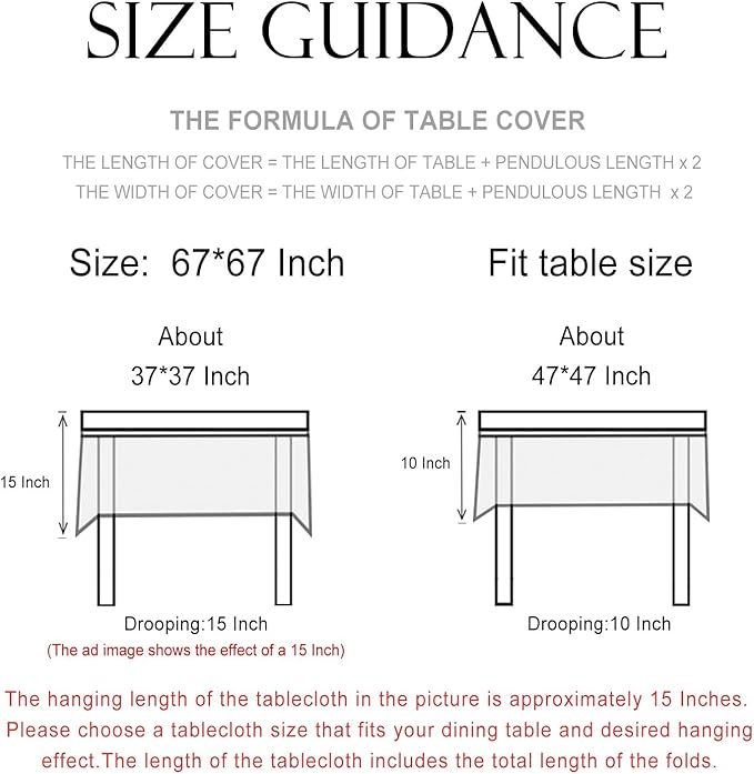 patdrea Designer Blue Tablecloth for Square Table,Vintage Linen with Leaves and Floral Pattern Tablecloths,Farmhouse Floral Decor Cover for Kitchen Dining Christmas,Thanksgiving,67"x67"-Ivar a