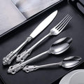 Silverware Set for 8 Durable 18/10 Stainless Steel Flatware Set Palace Style Modern Cutlery Utensils Set 32 Piece Include Knives Forks and Spoons Tableware Set for Home Kitchen Restaurant