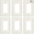 6-Pack Decorator Outlet Cover Plate, Light Almond Decorative Switch Plates and Outlet Covers, Durable Zinc Alloy Wall Plates for Electrical Outlets, Receptacle, GFCI Outlet, Dimmer Switch