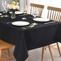 maxmill Jacquard Table Cloth Swirl Pattern Spillproof Wrinkle Resistant Heavy Weight Soft Tablecloth for Kitchen Dinning Tabletop Decoration Outdoor Picnic Rectangle 52 x 70 Inch Black