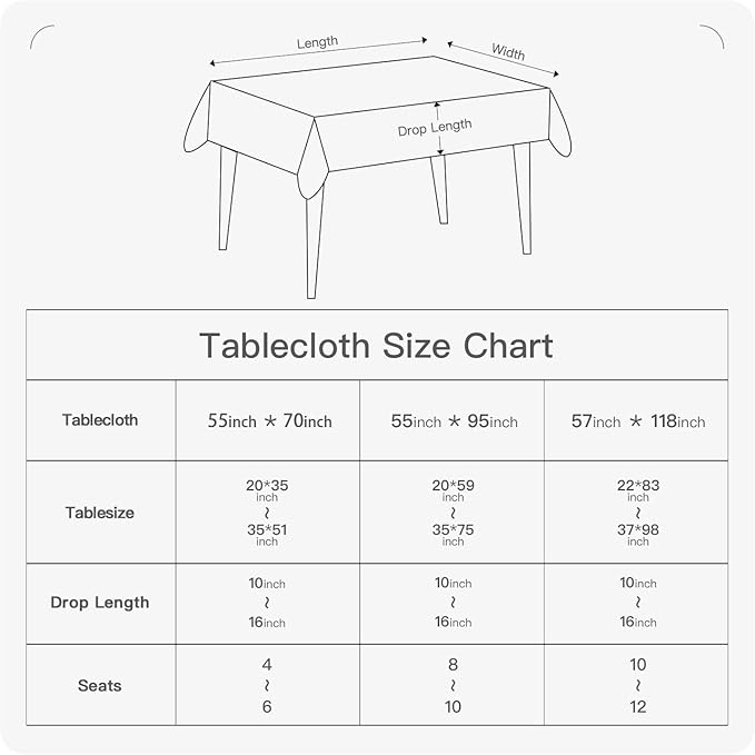 BALCONY & FALCON Rectangle Tablecloth Waterproof Table Cover Peach-Skin Fabric and Satin Double-Sided Usable Table Cloth for Wedding, Party, Restaurant, Hotel and Dining (Red 55x95)