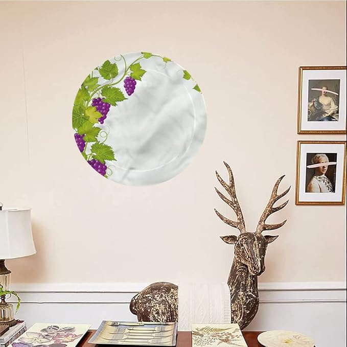 Decorative Plates, Vineyard Print Ornament, Italian Latin Artistic, 7 Inch, Kitchen Wall Decor, Multicolor
