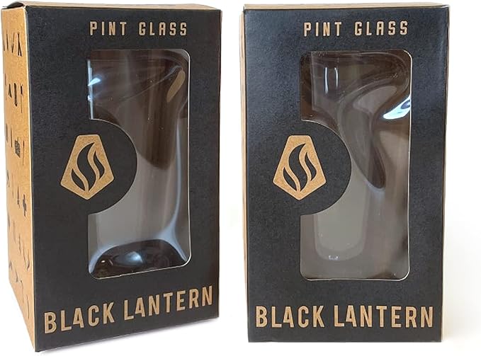 Rustic Moose Pint Glasses by Black Lantern - Set of 2 Beer Glasses with 16oz. Capacity