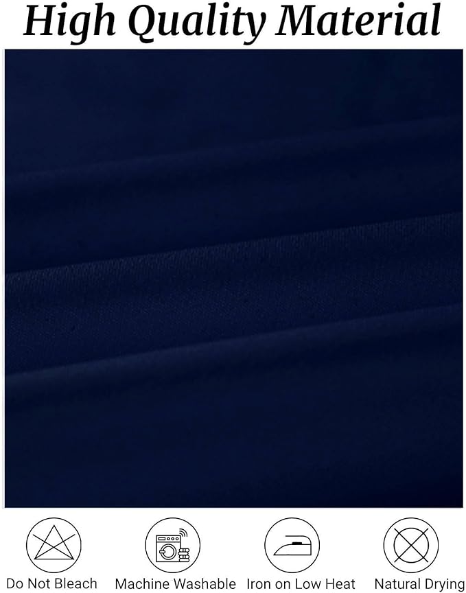 Fokitut 6 Pack Round Tablecloth, 120 Inch, Stain Resistant and Wrinkle Polyester Table Cloth, Fabric Table Cover for Kitchen Dining, Wedding, Party, Holiday Dinner-Navy