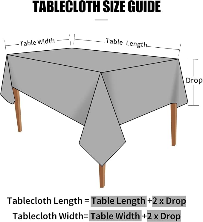Smiry Rectangle Table Cloth, Waterproof Heavy Duty Vinyl Tablecloths, Wipeable Washable Table Cover for Kitchen and Dining Room (Black, 54" X 108")