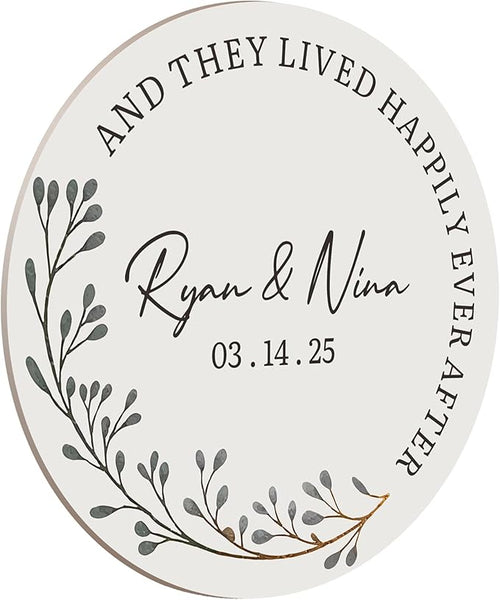 100 Pack Personalized Wedding Coasters, Custom Cardboard Coasters for Drinks with Photo Print and Text, Keepsake Wedding Favors and Gifts for Couples, 3.95" Round (Design 2)