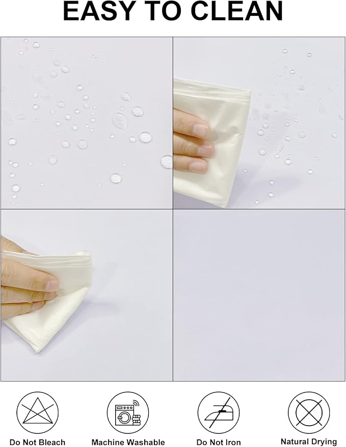 Fokitut 2 Pack Waterproof Round Tablecloth, 60 Inch, Stain Resistant and Wrinkle Polyester Table Cloth, Fabric Table Cover for Kitchen Dining, Wedding, Party, Holiday Dinner-White