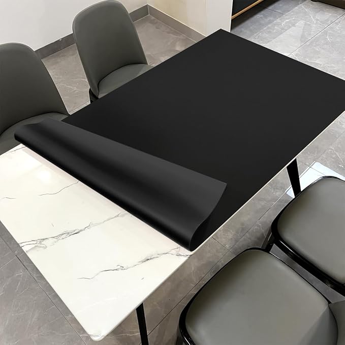 Leather Table Cover,1.8mm Thick,42x96 Inch Table Protector,Table Protector for Dining Room Table,Dining Table Cover,Table Cover Protector.(Black+Black,42x96)
