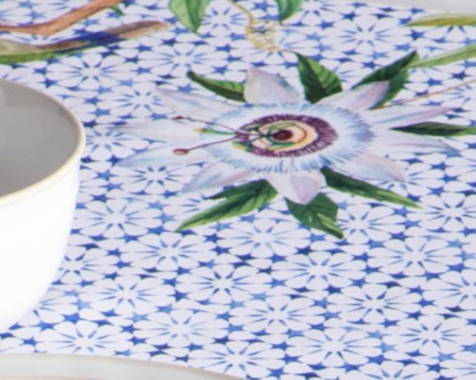 Maison d' Hermine Table Cloth Square Table 100% Cotton 60 x 60 Inches Tablecloth Reusable Decorative for Dining Room Farmhouse Home Valentines Day Decorations Spring Summer - Passiflora