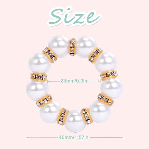 100 Pcs Pearl Napkin Rings - Exquisite Gold Napkin Rings Bulk, Suitable for Table Decorations for Weddings, Family Parties, Engagements, Christmas, Tea Theme, and Other Occasions