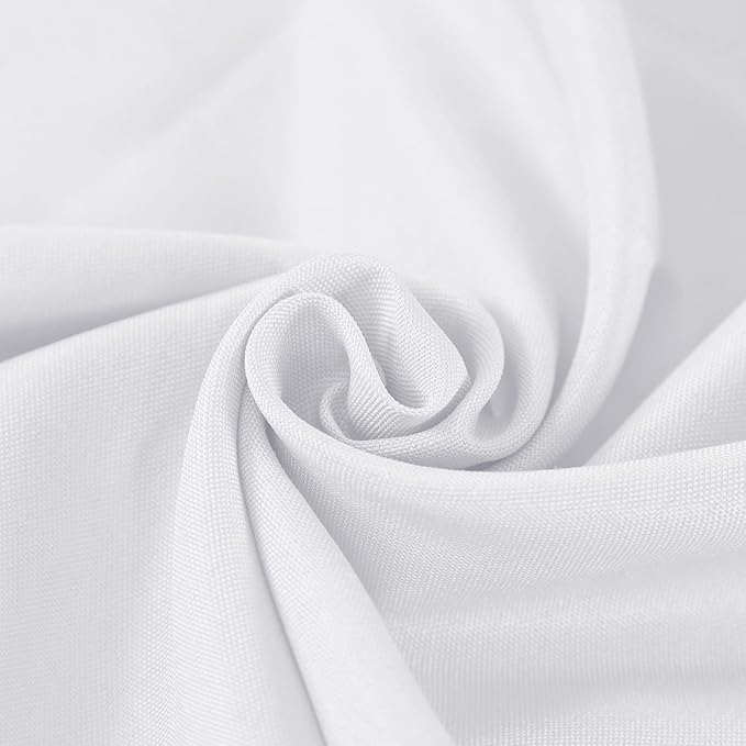 Fokitut 12 Pack Waterproof Rectangle Tablecloth, 90x132 Inch,Stain Resistant and Wrinkle Polyester Table Cloth, Fabric Table Cover for Kitchen Dining, Wedding, Party, Holiday Dinner-White