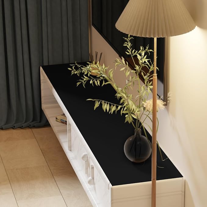 Dresser Covers - 12x76 Inch Waterproof Easy to Clean Can Conceal Flaws Protector The Table Top from Scratches Used for Coffee Table Dresser(Black+Black 12x76)