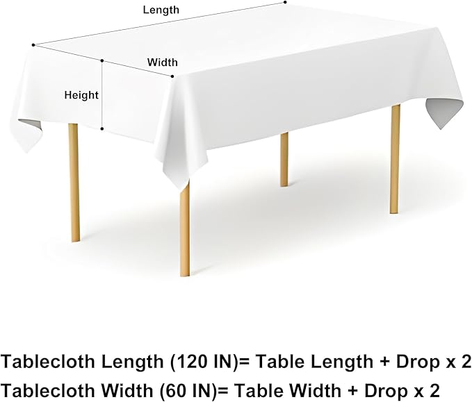 misaya Rectangle Waterproof Vinyl Table Cloth, Buffalo Flannel Backed Tablecloth, Wipeable Plastic Table Cover for Dinner, Kitchen, Outdoor (60" x 120", Sage Green and White)