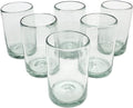 Clear Blown 9 oz Juice Glasses (set of 6) Mexican Handmade Glassware, Recycled Glass, Lead-free, Toxin-Free (Juice)