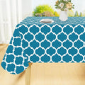 Smiry Rectangle Table Cloth, Waterproof Vinyl Tablecloth with Flannel Backing for Rectangle Tables, Wipeable Spillproof Plastic Tablecloths for Dining, Camping, Indoor and Outdoor (54"x120", Teal)
