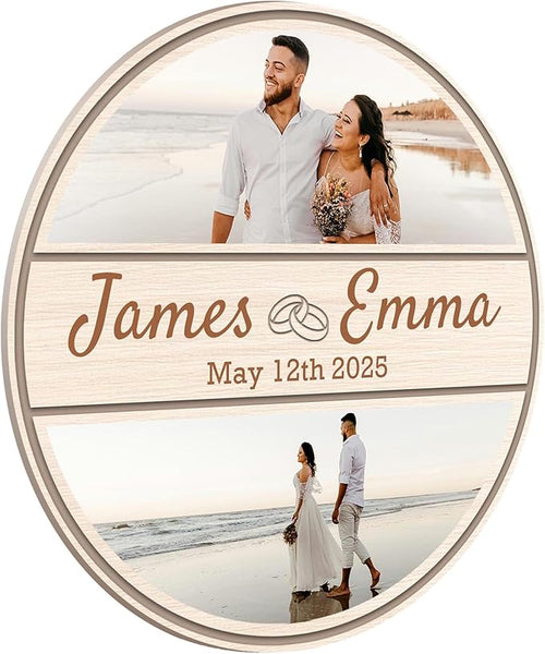 100 Pack Personalized Wedding Coasters, Custom Cardboard Coasters for Drinks with Photo Print and Text, Keepsake Wedding Favors and Gifts for Couples, 3.95" Round (Design 8)