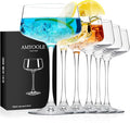 Martini Glasses Set of 6, 8 oz Premium Crystal Coupe Glasses, Hand Blown Champagne Drinkware with 6 Cocktail Picks, Clear Cocktail Glasses for Bar, Parties, Martinis, Margaritas