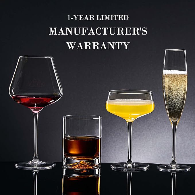 JBHO Champagne Glasses-Elegant Flutes-Gift-Box-Hand Blown Champagne Flutes Glass-100% Lead-Free Premium Crystal - Gift Idea for Wedding, Anniversary, Christmas,New Year-Set of 4-8oz, Clear