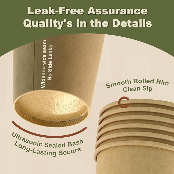 3 oz 600 Pack Disposable Coffee Cups, Bulk Brown Disposable Paper Cups, Coffee Cups for Hot Tea, Chocolate and Cold Drinks