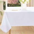Smiry Rectangle Table Cloth, Waterproof Anti-Scratch Polyester Tablecloth, Decorative Washable Fabric Table Cover for Dining, Buffet, Parties and Outdoor, 60x120, White