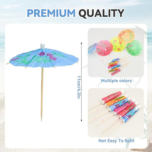 100PCS Cocktail Picks, Fancy Toothpicks for Appetizers, Decorative Skewers for Appetizers Drinks Party Fruit, 4.25 Inch Long Wooden Bamboo Umbrella Food Sticks Charcuterie Boards Accessories
