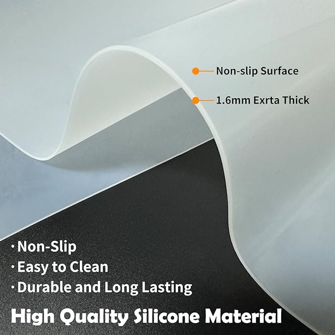 Large Silicone Mats, 78.7”x15.7”(200cmx40cm) Extra Large Silicone Heat Resistant Mats, Countertop Protector, Nonstick Waterproof Mat for Kitchen, Shipped Rolled Up Kitchen Counter Mat, Semitransparent