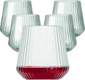 40 Pack Plastic Ribbed Wine Glasses, 14Oz Origami Disposable Wine Glasses Unbreakable Clear Plastic Cocktail Glasses Recyclable Shatterproof Reusable Wine Cups (14oz-green-40pack)