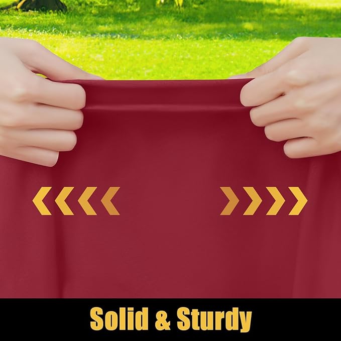 Smiry Rectangle Picnic Table Cloth, Waterproof Elastic Fitted Tablecloths for 6 Foot Tables, Washable Polyester Table Cover for Camping, Indoor and Outdoor (Wine Red, 30"x72")