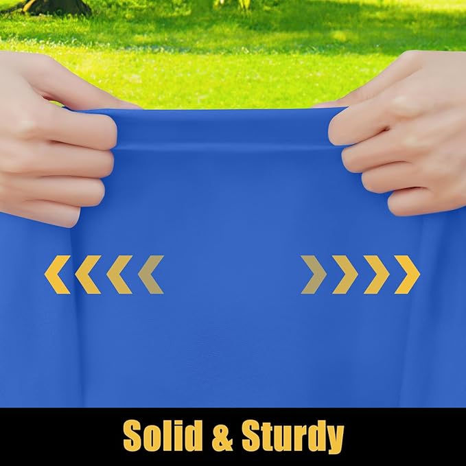 Smiry Rectangle Picnic Table Cloth, Waterproof Elastic Fitted Tablecloths for 8 Foot Tables, Washable Polyester Table Cover for Camping, Indoor and Outdoor (Blue, 30"x96")