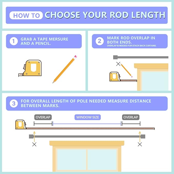 Curtain Rods for Windows 16 to 144 Inches Adjustable Length 1 Inch Diameter Window Curtain Rod with Aluminium Finials, Warm Gold