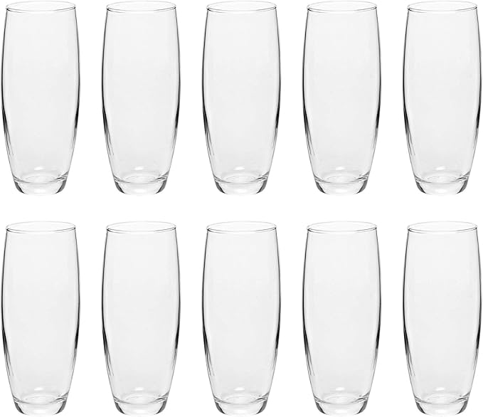 DISCOUNT PROMOS 10 ARC Stemless Champagne Flutes Set, 9 oz. - Cachet, Glassware, Cocktails - Clear