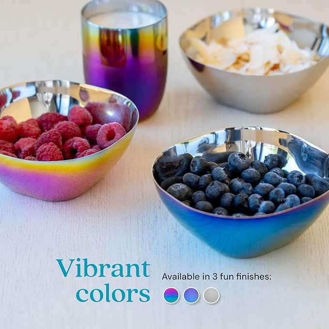 Ahimsa Stainless Steel Kids Bowl, Durable Pediatrician Designed Toddler Snack Bowls, 12oz, Premium Non Toxic Metal, Easy to Clean & Dishwasher Safe, Silver