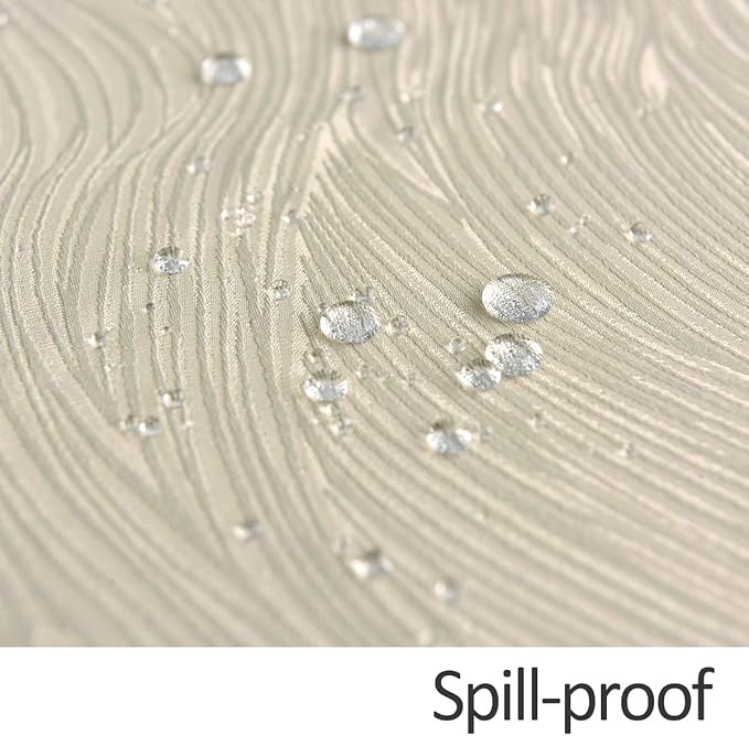 maxmill Jacquard Round Table Cloth Swirl Design Waterproof Antiwrinkle Heavy Weight Soft Tablecloths for Circular Table Cover and Kitchen Dinning Tabletop Round 70 Inch Beige