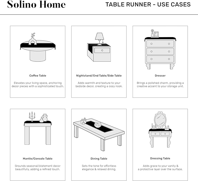 Solino Home Linen Table Runner 36 Inches - 100% Pure Linen Chambray Brown Table Runner 14 x 36 Inch Ideal for Dresser and Coffee Tables - Winter - Athena
