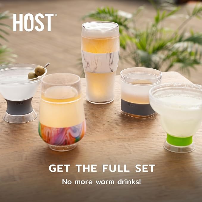 Host Whiskey Freeze Glasses, Double Old Fashioned Glasses, Chill Without Dilution for Bourbon, Vodka, Cold Brew Cocktails, Bourbon Gifts for Men, Gifts for Dad, Home Bar, 9 oz, Set of 2, Olive Green