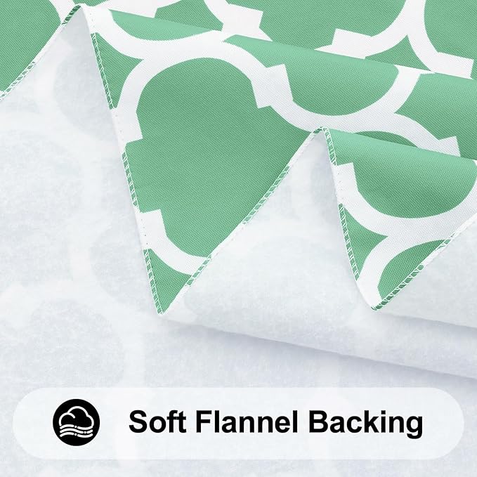 Smiry Rectangle Table Cloth, Waterproof Vinyl Tablecloth with Flannel Backing for Rectangle Tables, Wipeable Spillproof Plastic Tablecloths for Dining, Camping and Indoor(52"x70", Sage Green)