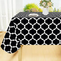 Smiry Rectangle Table Cloth, Waterproof Vinyl Tablecloth with Flannel Backing for Rectangle Tables, Wipeable Spillproof Plastic Tablecloths for Dining, Camping, Indoor and Outdoor (54"x120", Black)