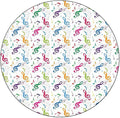Round Tablecloth, Music Decor Tablecloth for Side Table, Notes on Circle Shape Geometric Background Carnival, Fit Round Tables 32inch Diameter, for Indoor Outdoor Fits, Multy