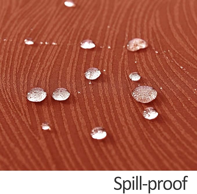 maxmill Jacquard Tablecloth Swirl Design Spillproof Wrinkle Free Heavy Weight Soft Table Cloth Halloween Decorative Fabric Table Cover for Fall Harvest Thanksgiving Dinner, Square 52 x 52 Inch Rust