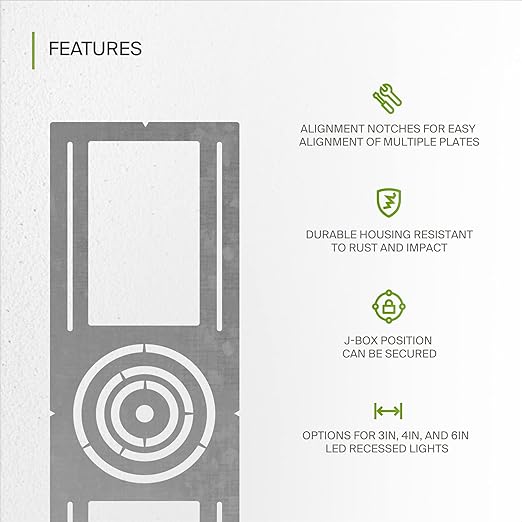 ASD 48 Pack New Construction Mounting Plate with Symmetric Round Hole - 3-4-6" Flat Steel Rough-in Wafer Light Bracket, LED Recessed Lighting Housing