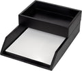 Demigo Desk Organizer Letter Tray Set of 2, Acacia Wood Tabletop Desktop for Storage Paper Letter Folders Notebooks Copy Print, Workspace Holder, Keep Stationery Saver (Black)