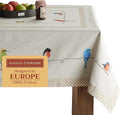 Maison d' Hermine Table Cloth Rectangle Table 100% Cotton 60 x 120 Inches Tablecloth Reusable Decorative for Dining Room Farmhouse Home Valentines Day Decorations Spring Summer - Birdies on Wire
