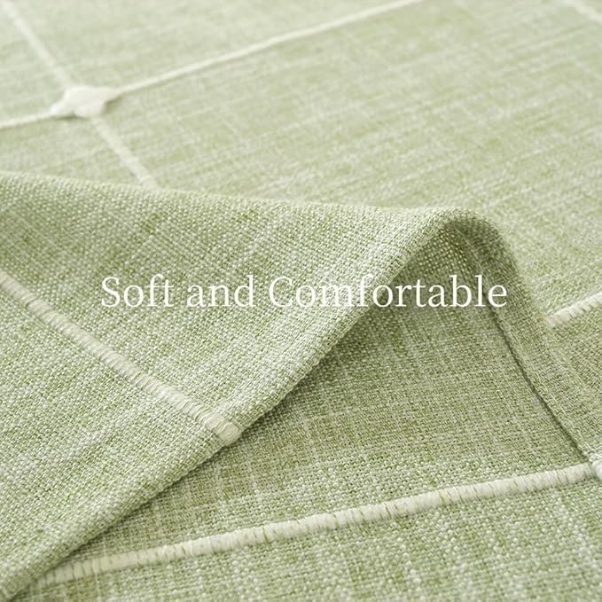 Zobesta Linen Square Table Cloth 70 x 70 Inch, Cotton Green Linen Square Tablecloth, Farmhouse Soft Boho Tablecloth for Outdoor, Party, Holiday, Picnic, Dining