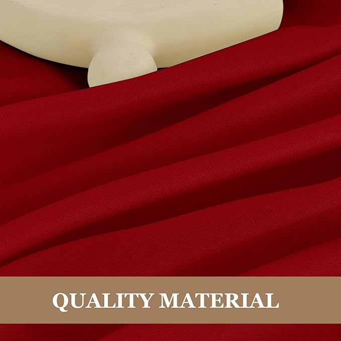 Fitable 6 Pack Red Round Table Clothes - 90 Inches in Diameter - Stain Resistant and Washable Tablecloths, Polyester Fabric Table Covers for Wedding, Party, Banquet, Gathering