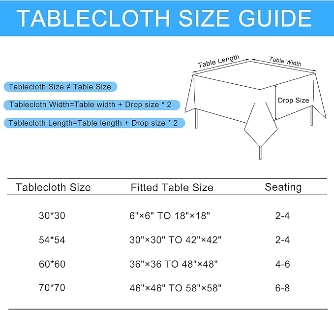 Hiasan 2 Pack Faux Linen Square Tablecloth - Wrinkle and Stain Resistant Washable Table Cloth for Kitchen Dining Room Holiday Table Cover for Party Dinner, White, 70 x 70 Inch
