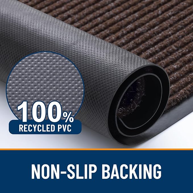 OLANLY Front Door Mat Indoor Outdoor Entrance, Waterproof Heavy Duty Doormat, Fade Resistant, Low Profile, Easy Clean Patio Porch Welcome Floor Mats for Entry, 71x23, Tan