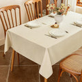Fabric Beige Rectangle Table Cloth 60 x 102 Inch Faux Linen Textured Water Resistant & Wipeable Rectangular Tablecloth Reusable for Dining Kitchen Party