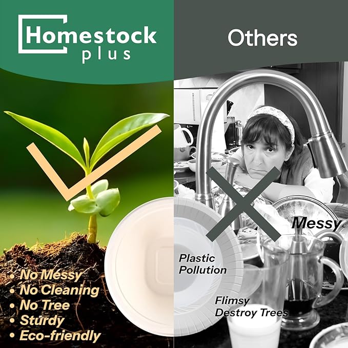 Homestockplus Disposable Soup Bowls 32oz [50 Pack] - Heavy Duty Deep Paper Bowls, Leakproof Compostable Containers for Ramen, Chili & Catering, Microwave Safe Bowls (White)