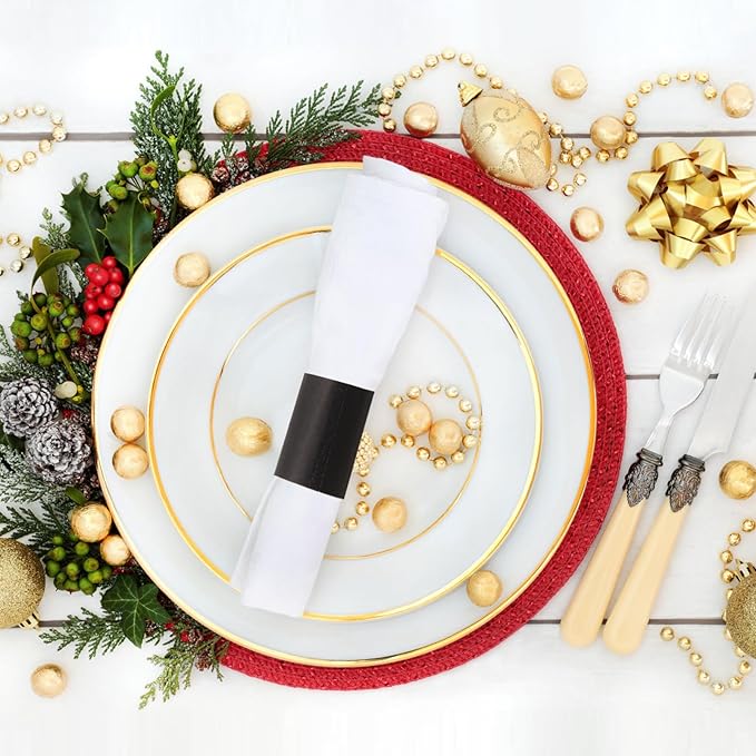 Paper Napkin Bands (Black Box of 2000), Napkin Rings Self Adhesive,Silverware Wraps Bands,XY-20002
